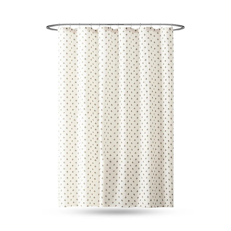Peri Home Block Print Gauze Shower Curtain