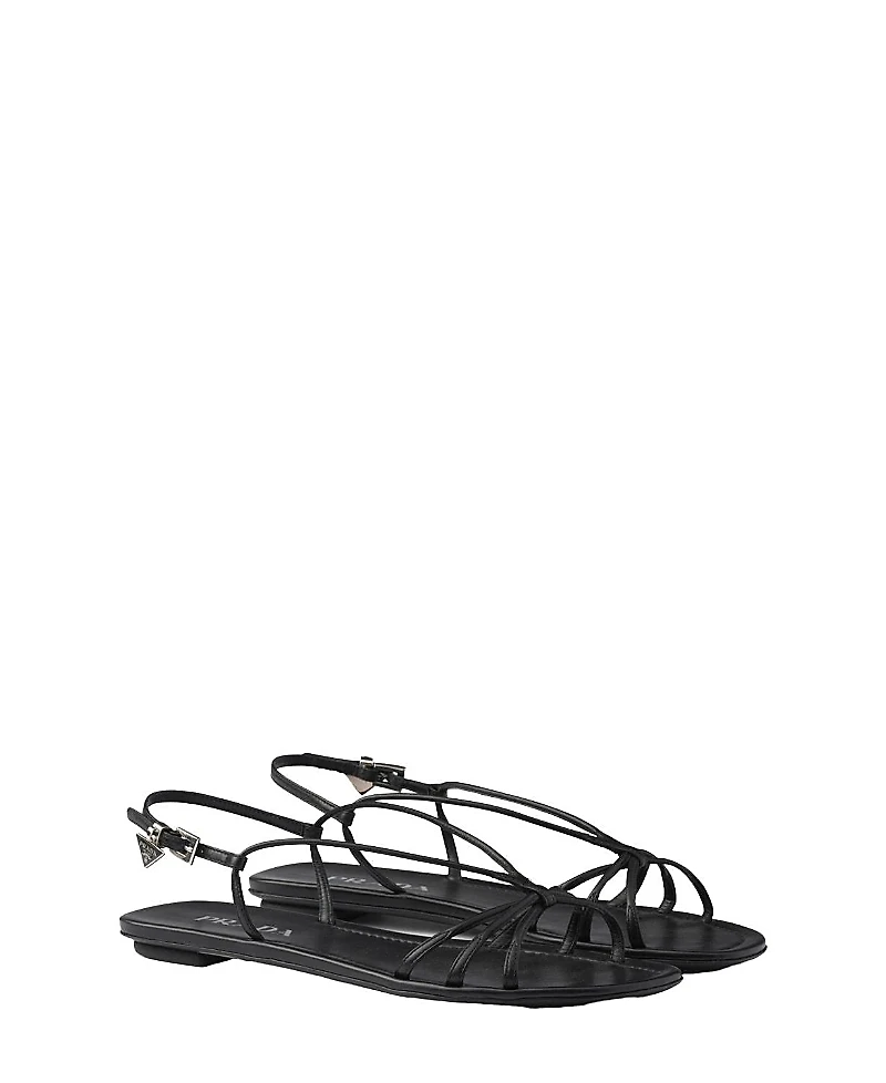 Prada Women's Flat Leather Sandals