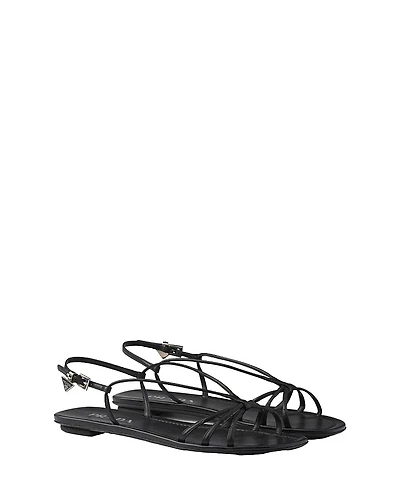 Prada Women's Flat Leather Sandals