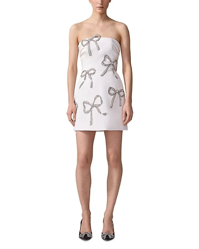 Silk Embellished Mini Dress