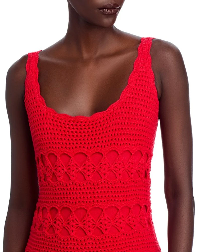 Joan Crochet Scoop Neck Midi Dress