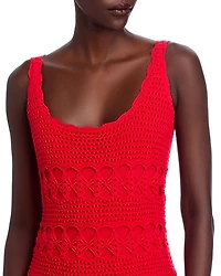 Joan Crochet Scoop Neck Midi Dress
