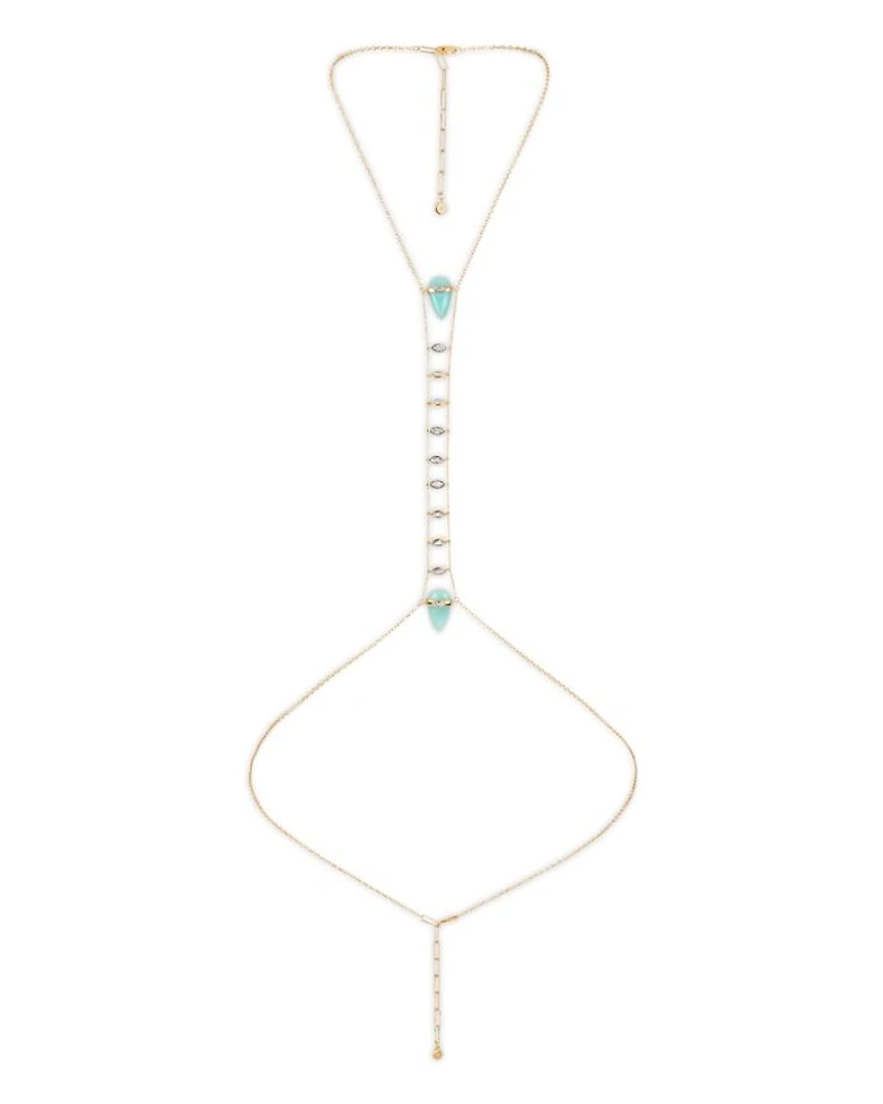 Turquoise Solstice Turquoise & Cubic Zirconia Body Chain