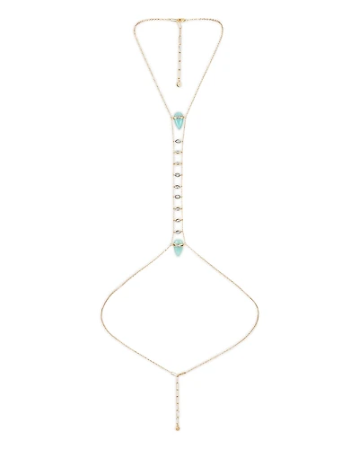 Ettika Turquoise Solstice Turquoise & Cubic Zirconia Body Chain