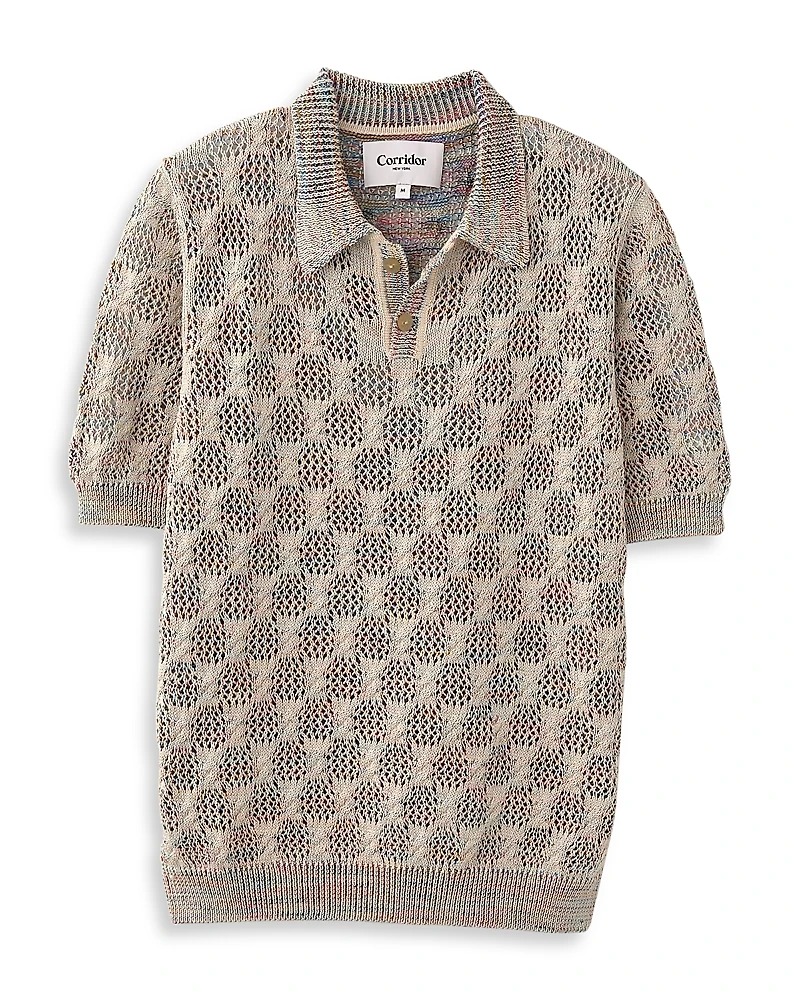 Corridor Cable Lace Regular Fit Short Sleeve Sweater