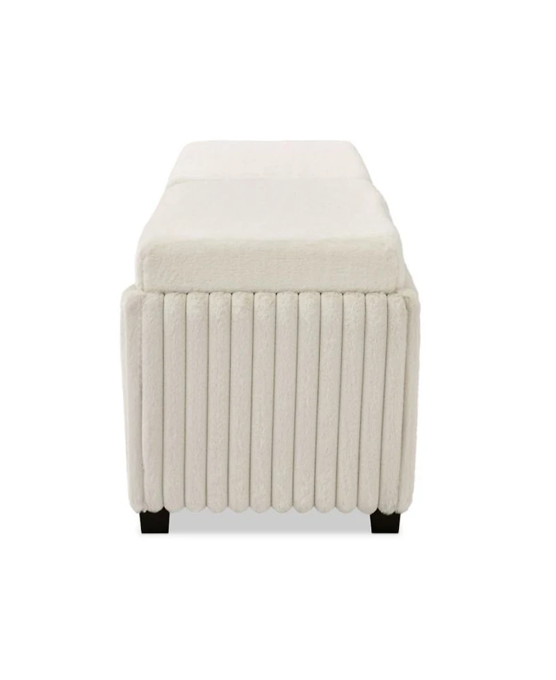 Nima Boucle Storage Bench with Trays
