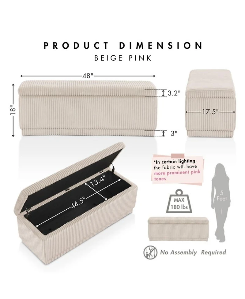 Lyla Chenille Rectangle Storage Bench