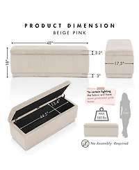 Lyla Chenille Rectangle Storage Bench
