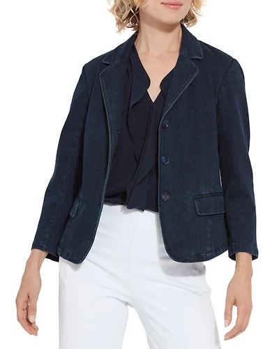 Della Denim Cropped Blazer