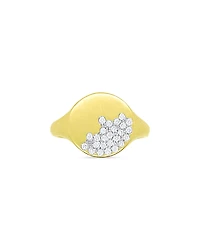 Meira T 14K Yellow Gold Diamond Pave Signet Ring