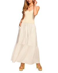 Ramy Brook Dawson Mixed Media Scoop Neck Dress