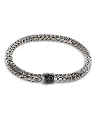 John Hardy Sterling Silver Icon Bracelet with Pave Black Sapphire