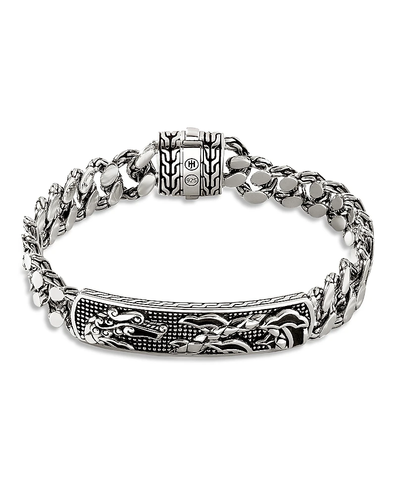 John Hardy Sterling Silver Legends Naga Dragon Plate Curb Link Bracelet