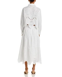 Eyelet Midi Skirt - Exclusive