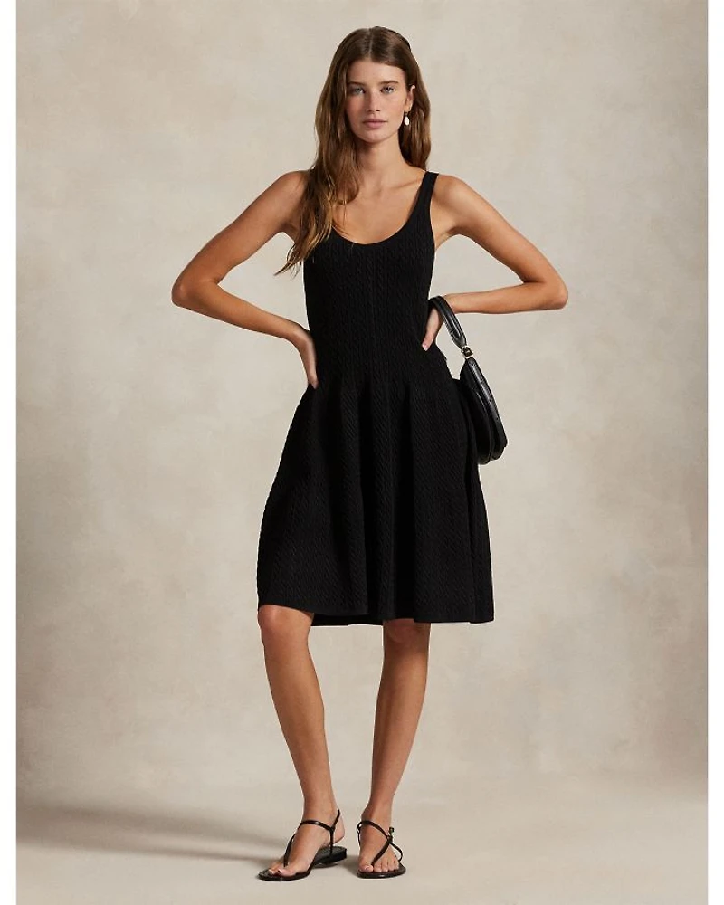 Cable Knit Sleeveless Sweater Dress