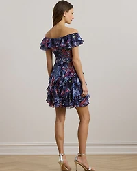 Print Off The Shoulder Cocktail Dress