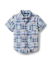 Unisex the Plaid Patchwork Shirt - Bby, Little Kid, Big Kid