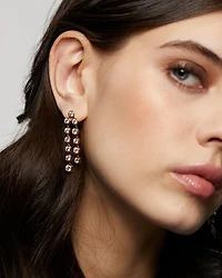 Bklyn Cubic Zirconia Double Linear Drop Earrings