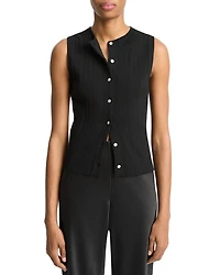 Sleeveless Button Up Sweater