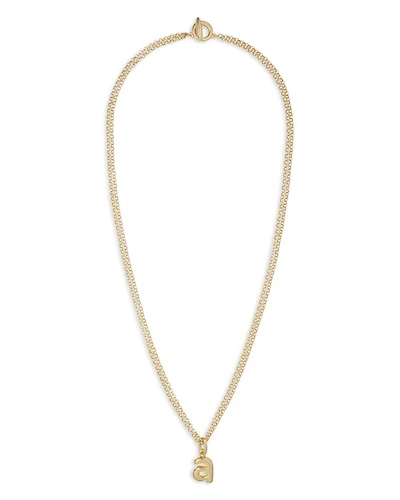 Puffy Initial Double Chain Pendant Necklace, 26"