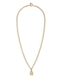 Puffy Initial Double Chain Pendant Necklace, 26"