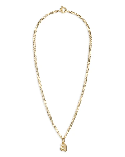 Roxanne Assoulin Puffy Initial Double Chain Pendant Necklace