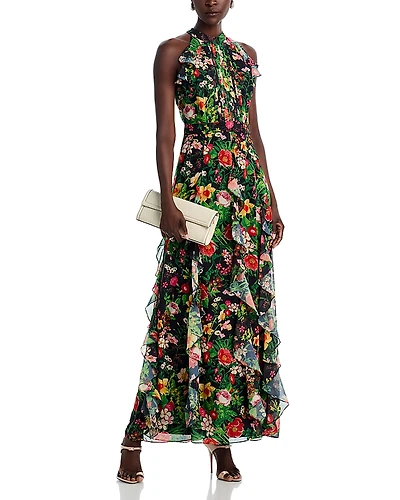 Aqua Ruffled Gown - Exclusive