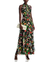 Aqua Ruffled Gown - Exclusive