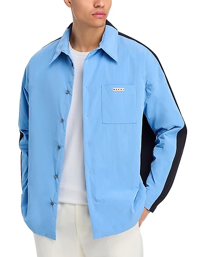 Marni Color Block Boxy Fit Padded Shirt Jacket