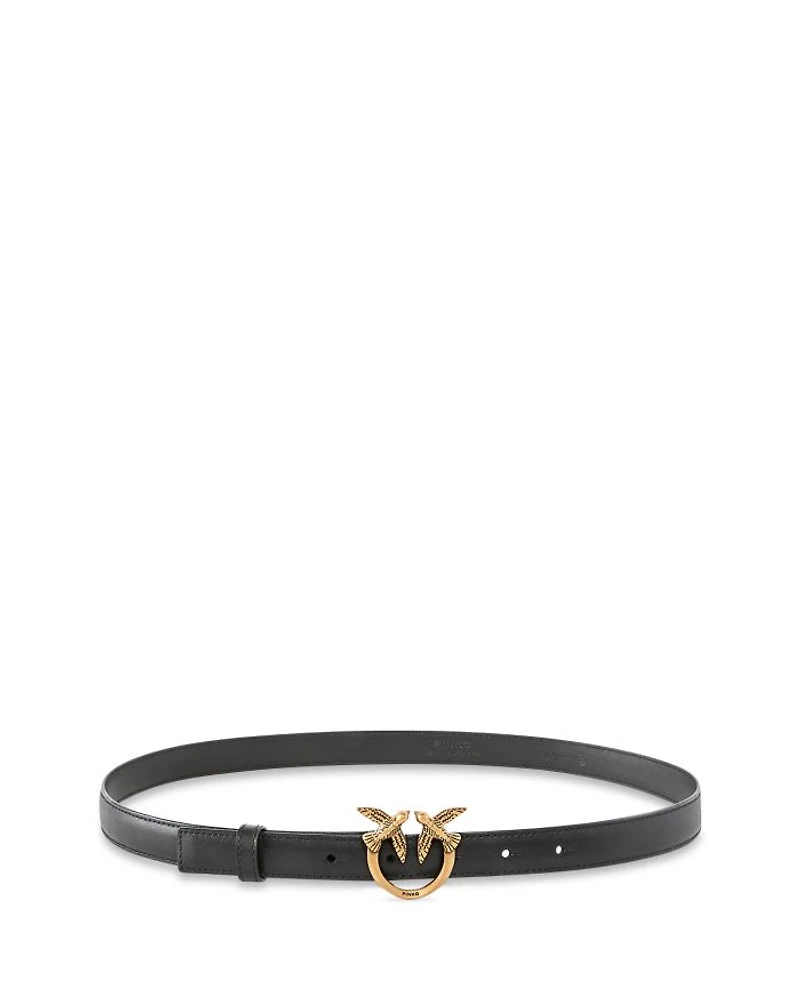 Women's Love Berry H2 Black Leather Belt