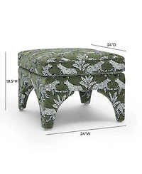 Raji Leopard Jacquard Ottoman