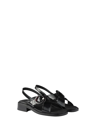 Prada Women's Brushed Leather Sandals with Buckle