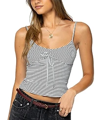 Edikted Tova Striped Scoop Tank Top