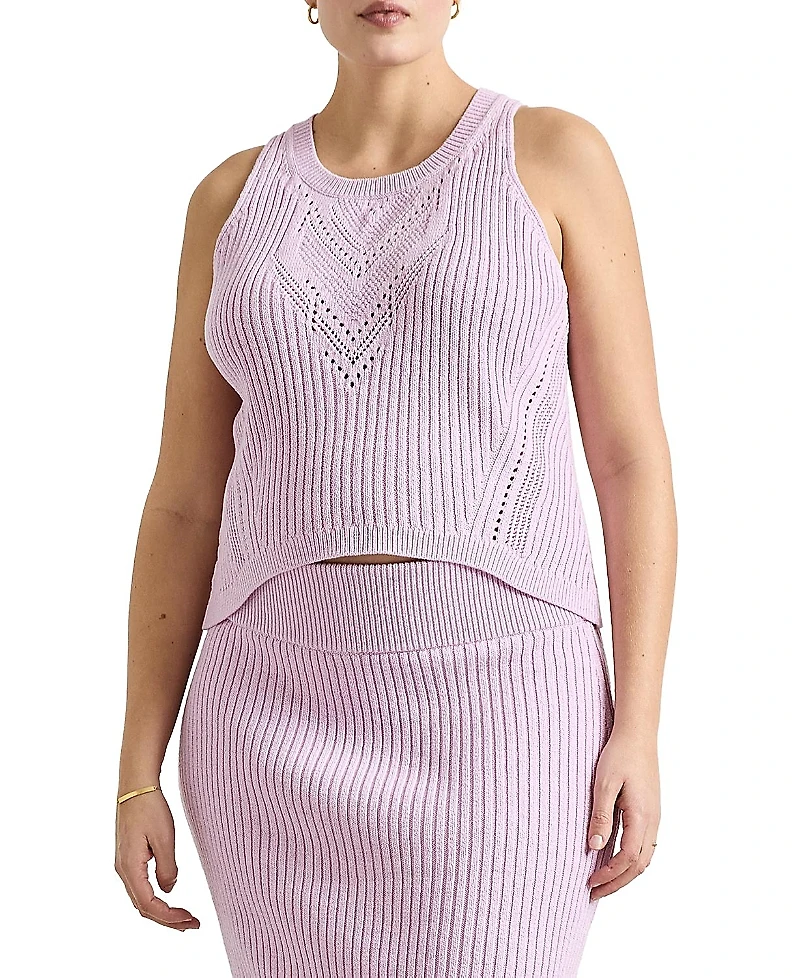 Hatch Collection the Chloe Maternity Cotton Pointelle Tank Top