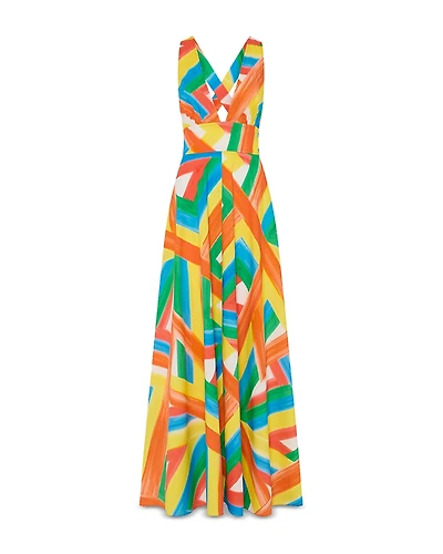 Milly Catarina Multi Stripe Poplin Maxi Dress