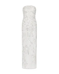 Milly Magnolia Silver Beaded Dream Sequin Maxi Dress
