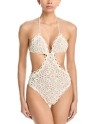 Norma Kamali Cut Out String One Piece Swimsuit
