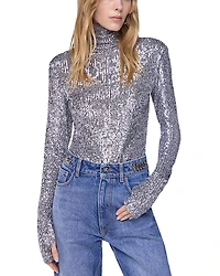 Rabanne Sequin Turtleneck Top