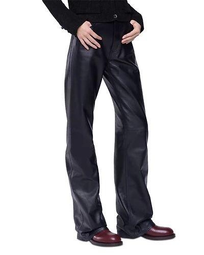 Leather Straight Leg Pants