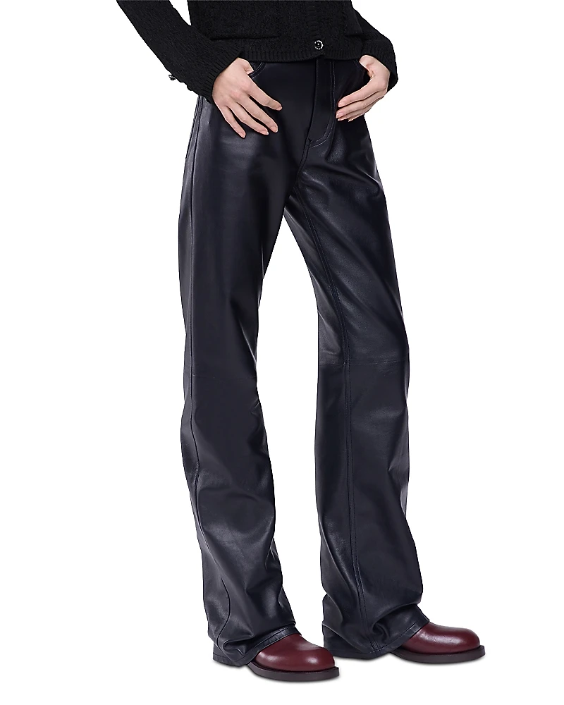 Rabanne Leather Straight Leg Pants