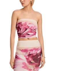 Aqua Rose Mesh Tube Top - Exclusive