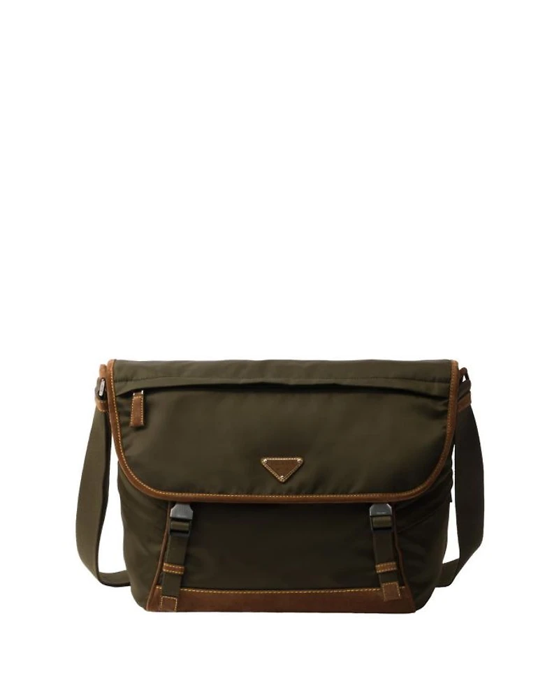 Large Re-Nylon and Suede Shoulder Bag