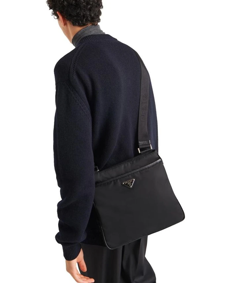 Re-Nylon and Saffiano Shoulder Bag