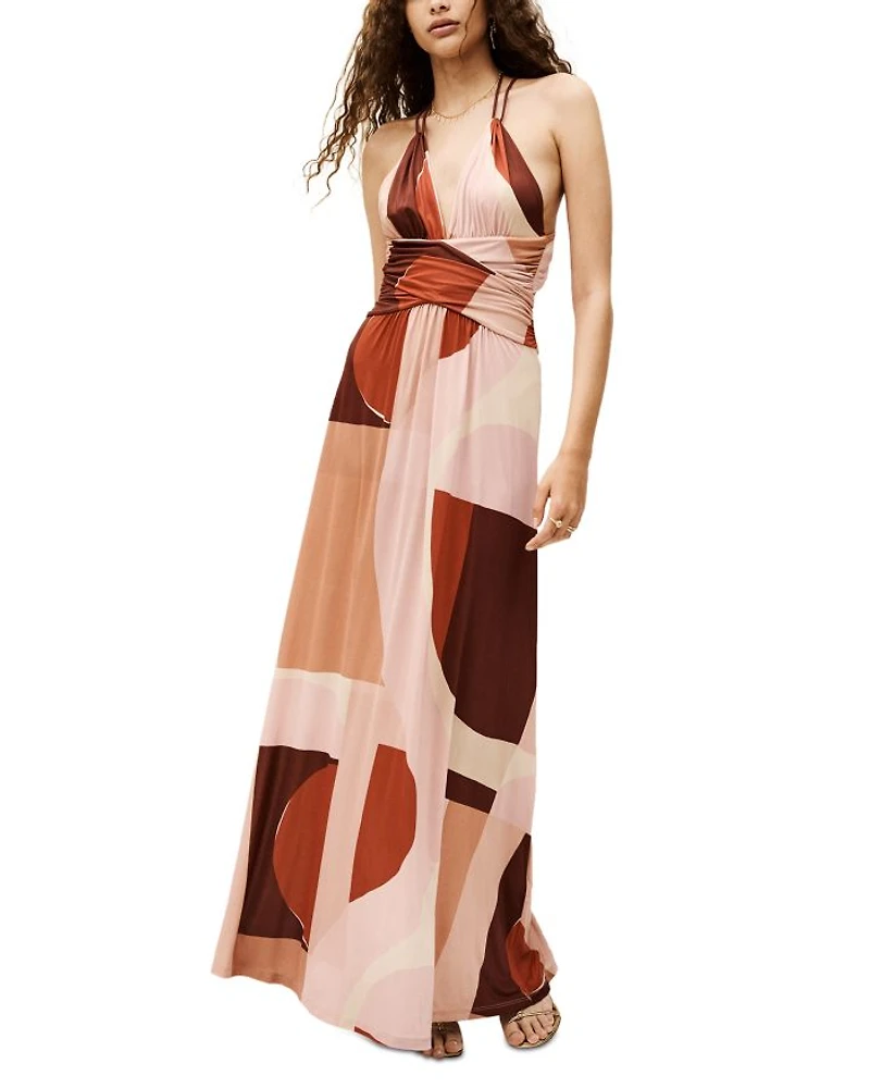 Moas Printed Open Back Maxi Dress