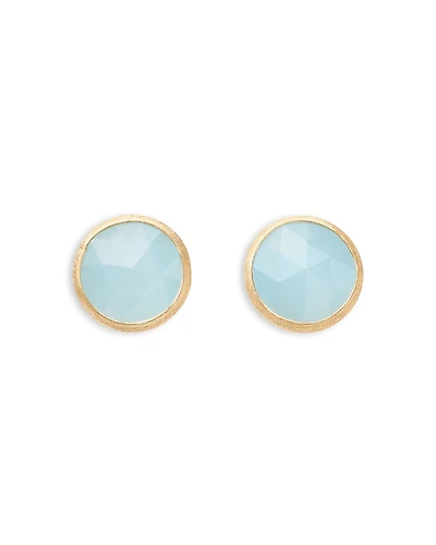 Marco Bicego 18K Yellow Gold Jaipur Color Aquamarine Oval Stud Earrings