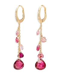 Marco Bicego 18K Yellow Gold Pink Tourmaline & Diamond Single Strand Earrings