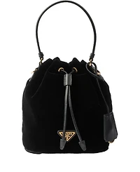 Velvet Mini-Bag with Nappa Leather Details