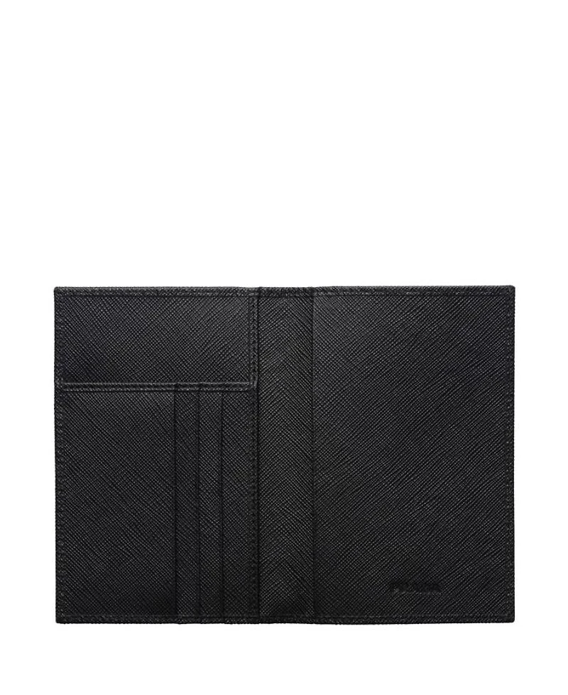Re-Nylon and Saffiano Leather Passport Holder