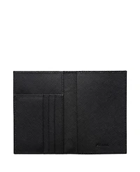 Re-Nylon and Saffiano Leather Passport Holder