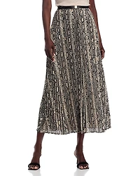 Michael Kors Snake Print Pleated Skirt